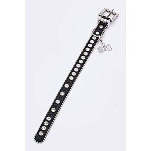Ball Chain Crystal Dog Collar - Black